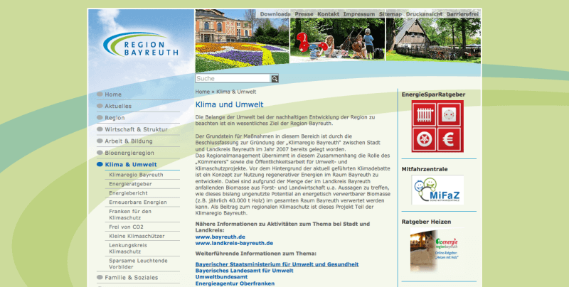 Homepage der Region Bayreuth